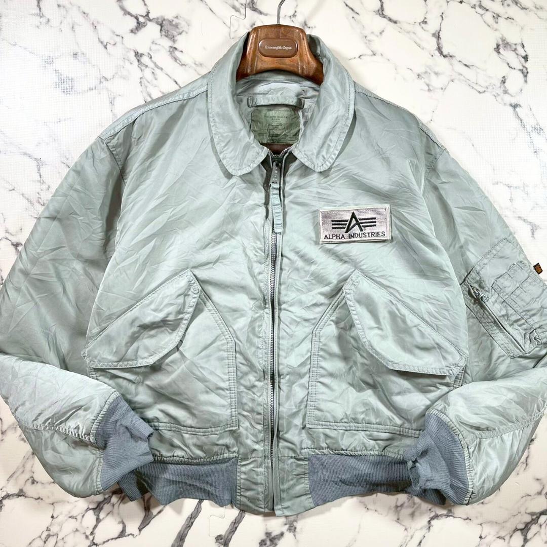 ✨90s/CWU-45P✨ (XL) ALPHA シルバー フライトジャケット