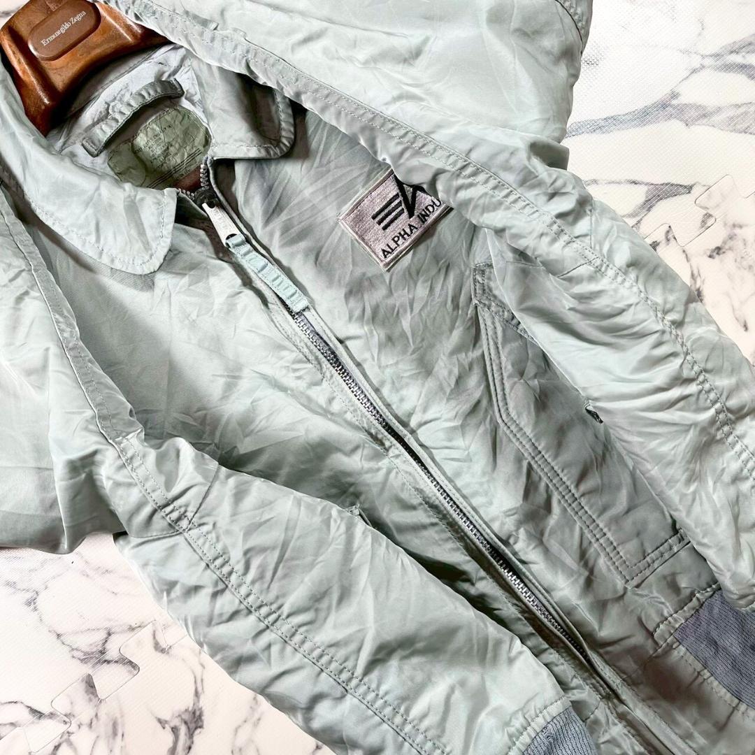 ✨90s/CWU-45P✨ (XL) ALPHA シルバー フライトジャケット