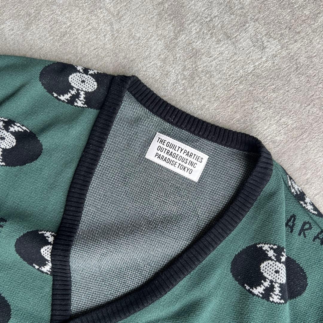 WACKO MARIA RECORDS CARDIGAN グリーンXL