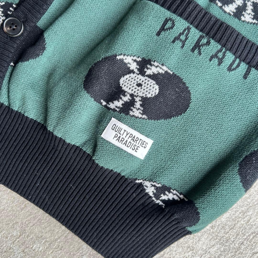WACKO MARIA RECORDS CARDIGAN グリーンXL