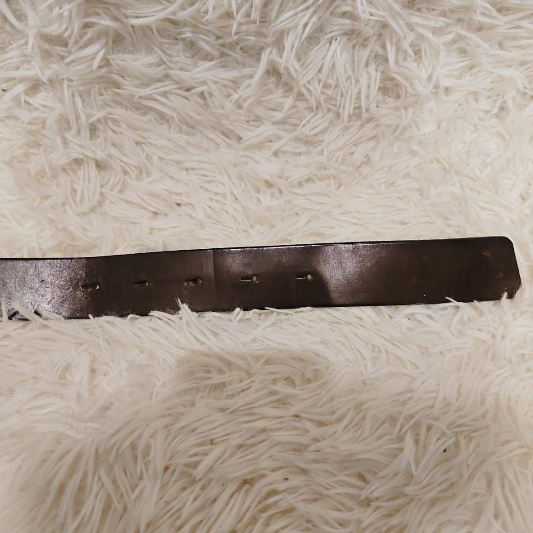 美品 RED MOON レッドムーン ベルド ロゴ刻印 ブラウン プレート 本革