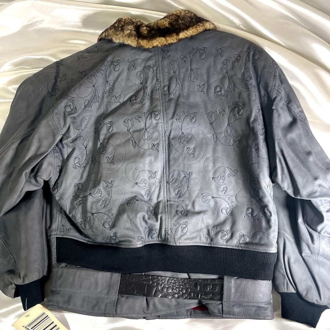 ユーロヴィンテージ　ペッカリー　レザージャケット　ririジップ　イタリア製