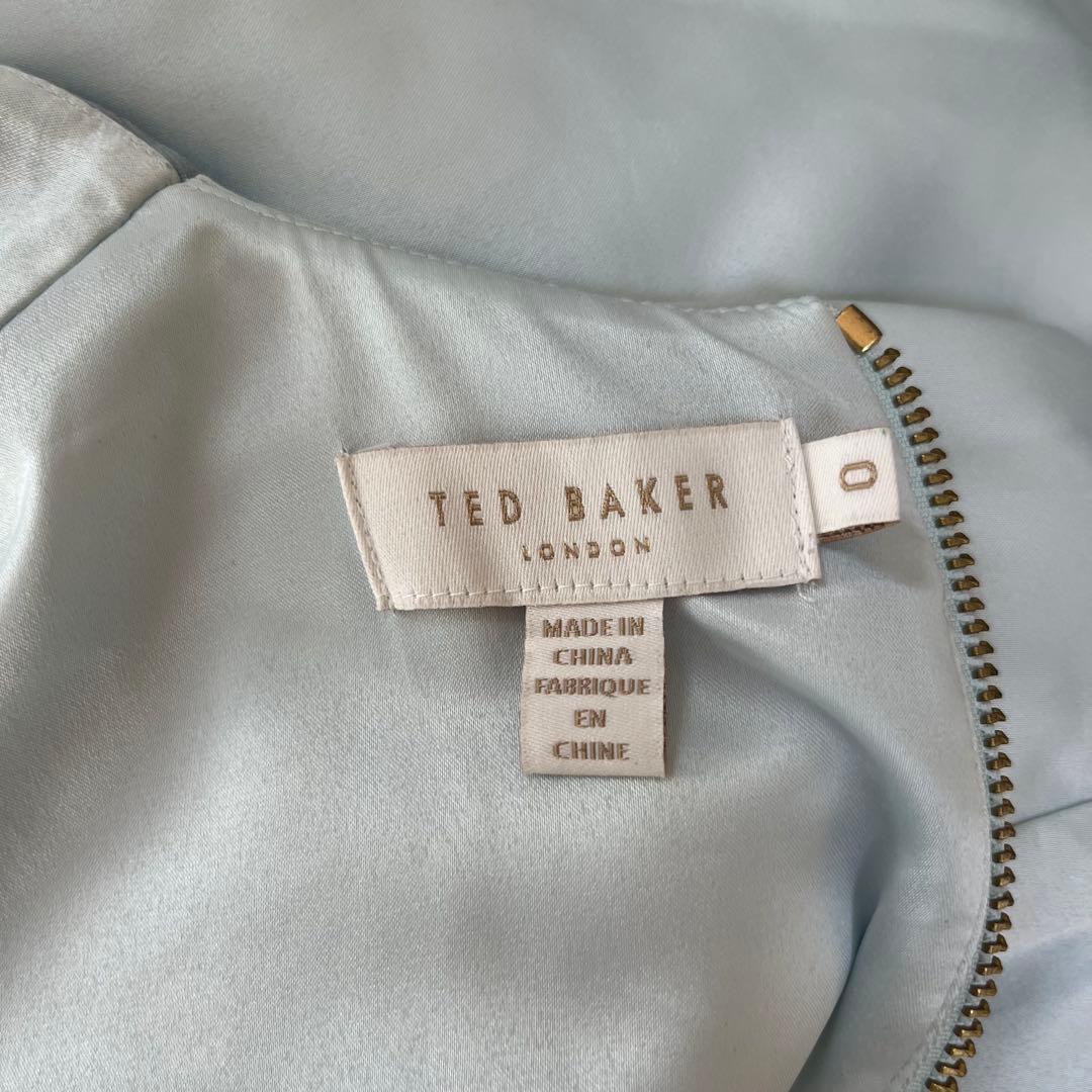 【極美品】TED BAKER 0 花柄 ワンピース ミント　フォーマル