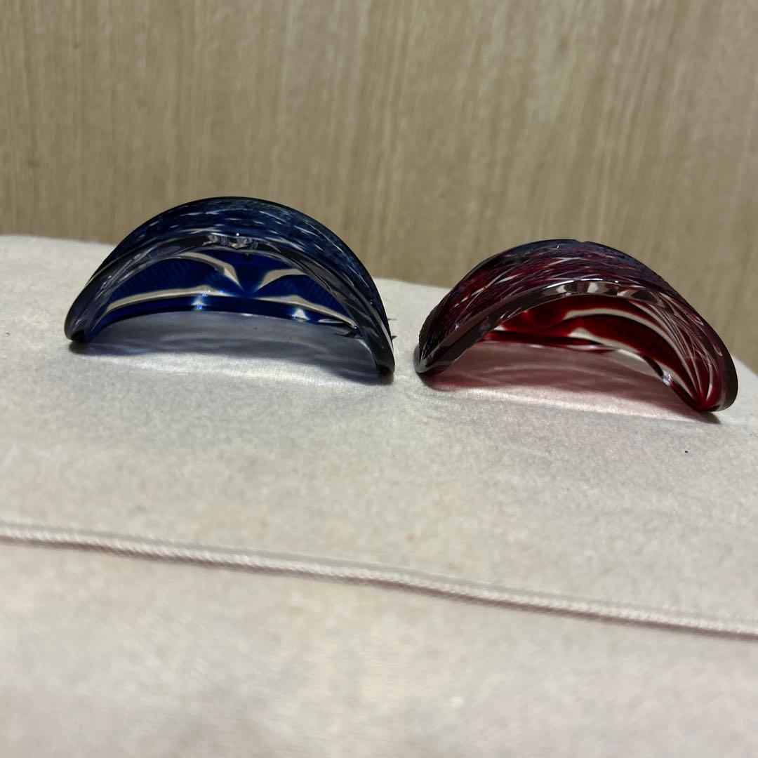 薩摩切子小鉢（青色・赤色）2個セットです。メルカリ発送です。