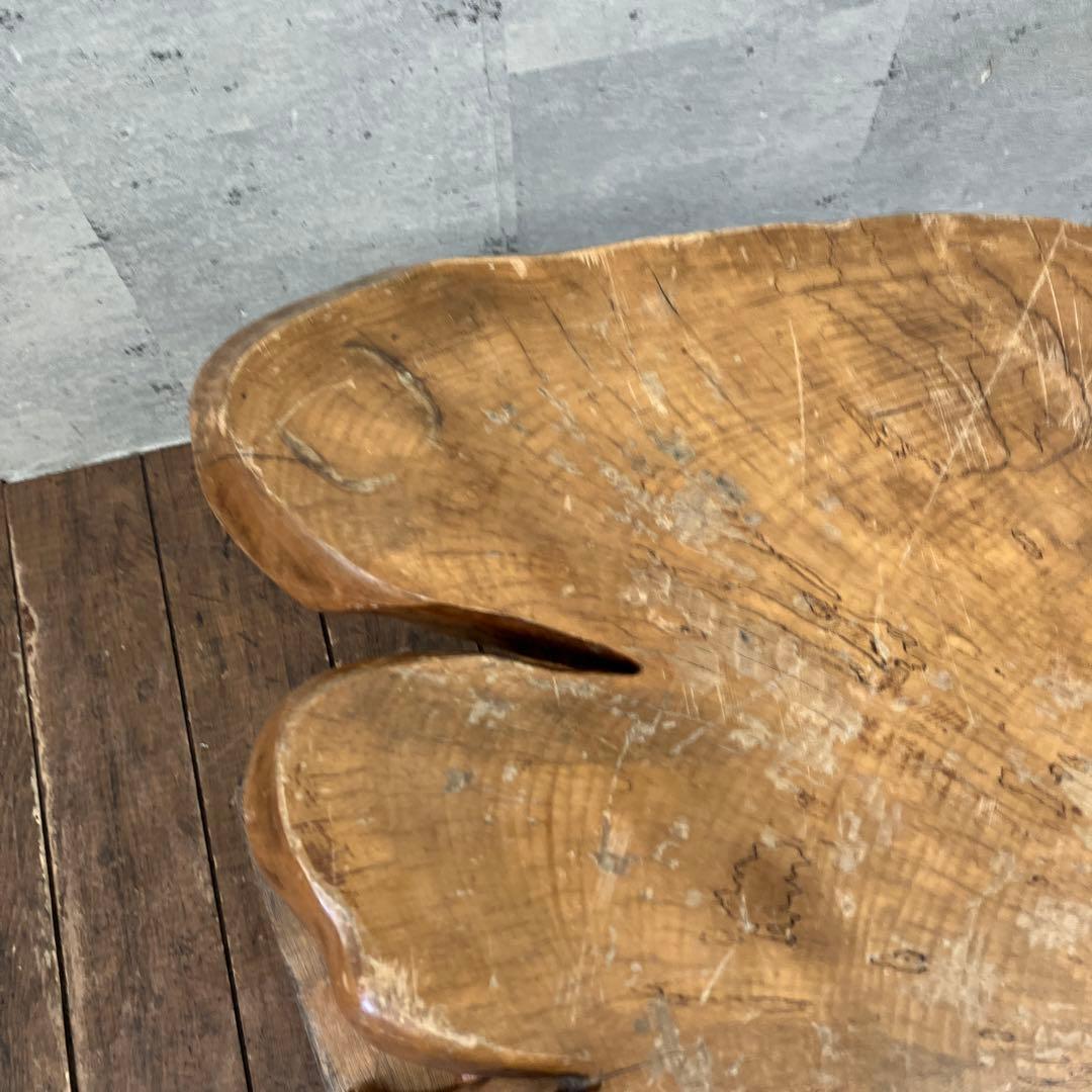 昭和レトロ 木製 一枚板 八咫烏 脚付き 座卓 センターテーブル ローテーブル