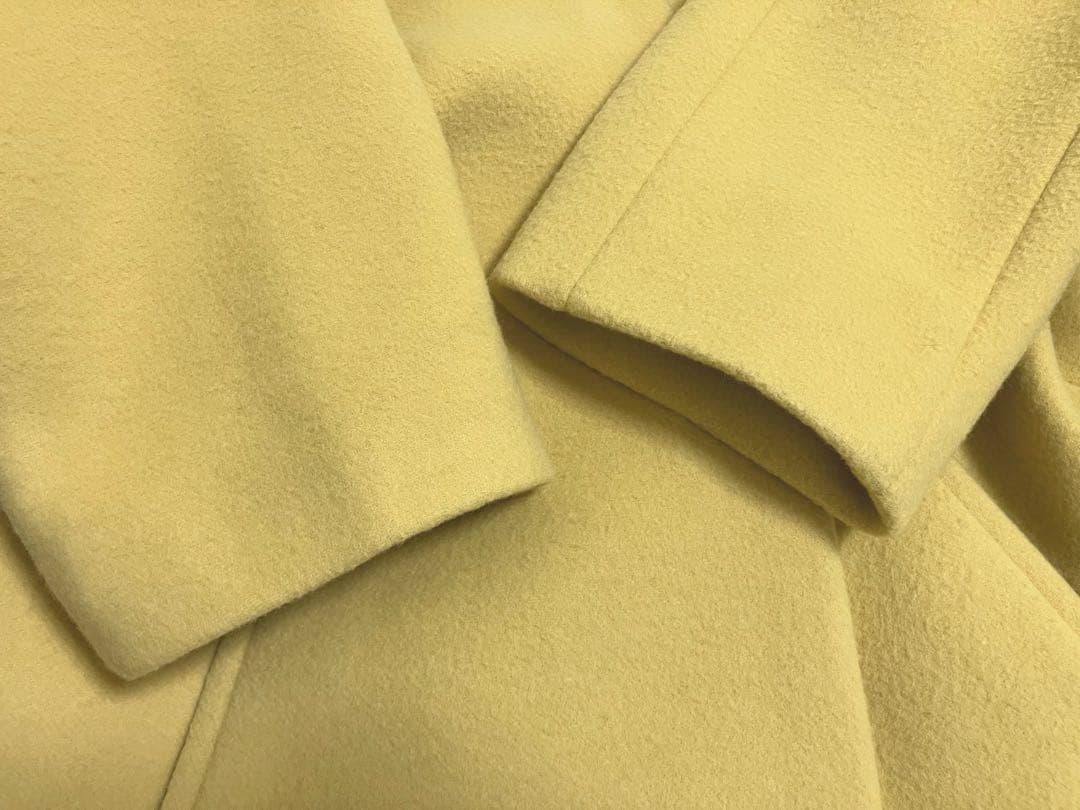 IENA★ダブルビーバーノーカラーコート★イエロー