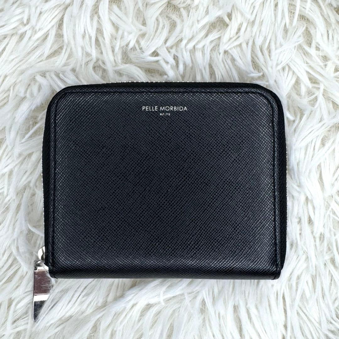 ペッレモルビダ ケース バルカ ラウンドファスナー レザー 黒