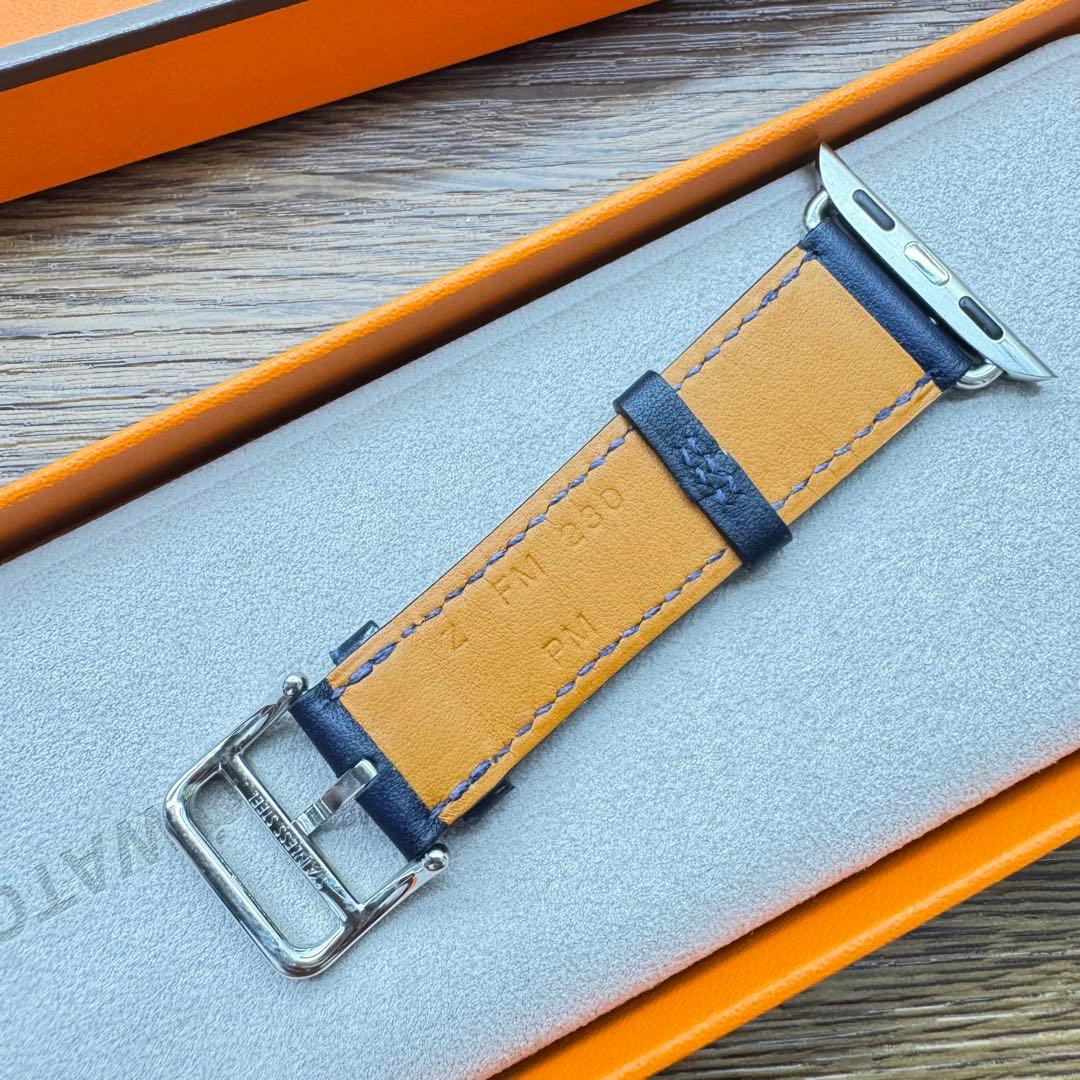 2513 ほぼ未使用　Apple Watch エルメス　ネイビー　レザー