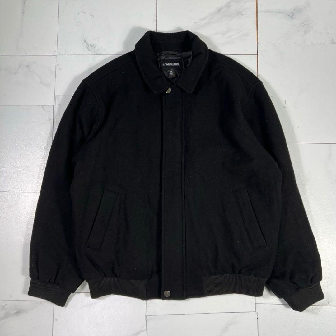 00s London Fog ウールジャケットブルゾンXL 短丈 ブラック