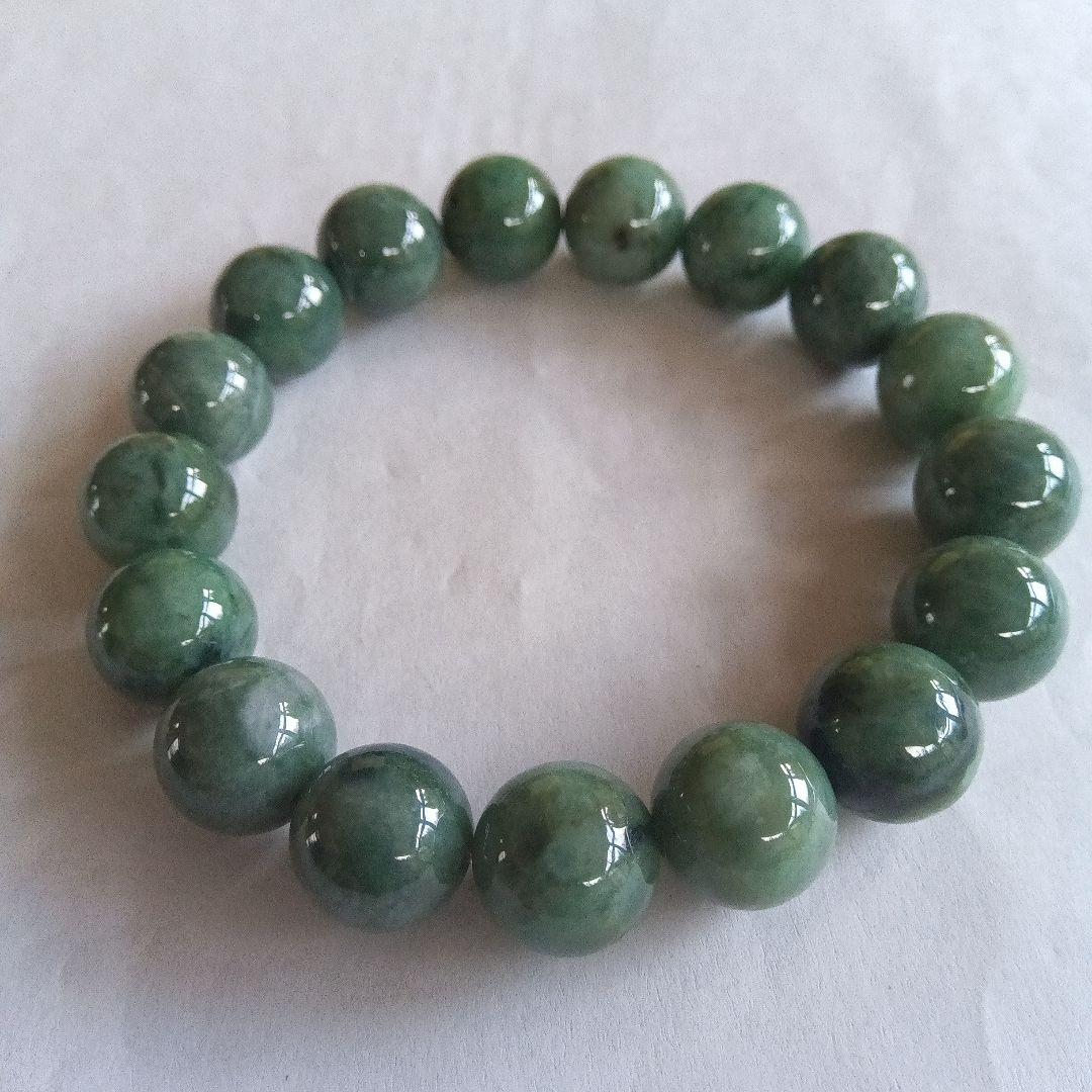 アップルパイ)希少、最上級品、国石、)糸魚川翡翠ブレスレット、12.5mm
