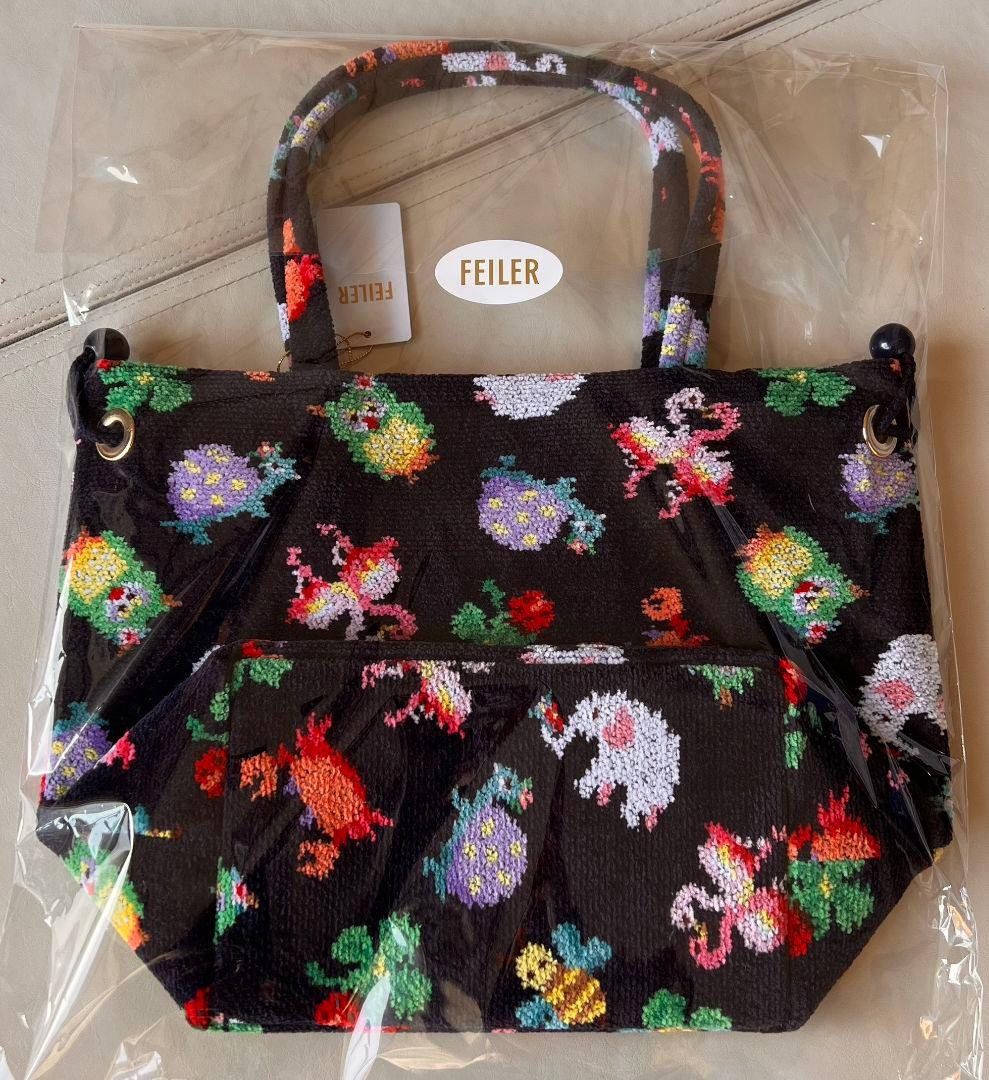 【新品未使用】フェイラー×神崎恵さんコラボ 巾着バッグ（ネイビー）