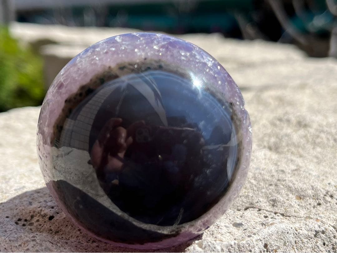 【来福】ウルグアイ産⭐️帝王アメジスト笑口⭐️龍穴⭐️N2⭐️台座付き