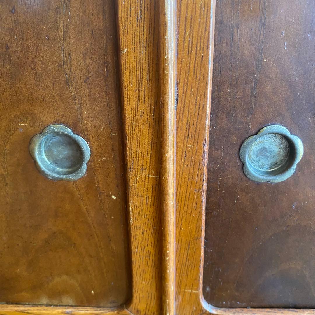 アンティーク ガラス 戸棚 キャビネット 箪笥 昭和レトロ y151