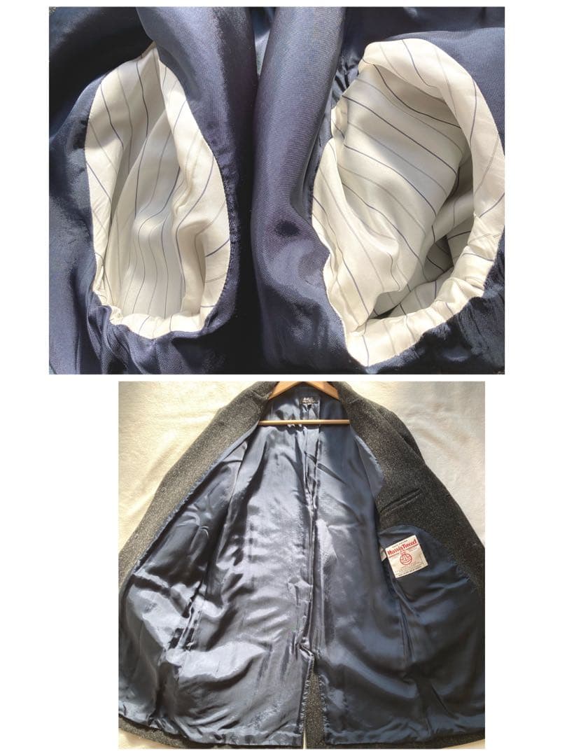 じゃんA.P.C ハリスツイード　ツイード・チェスターコート　グレー　S