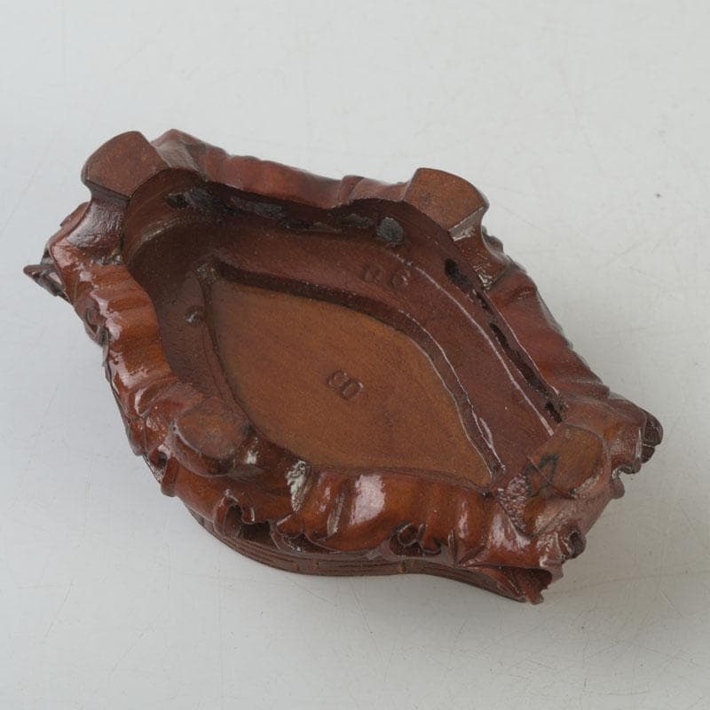 中国　玉石彫刻　獅子摘　双耳遊環　飾壷　香炉　唐木台付　N　8606