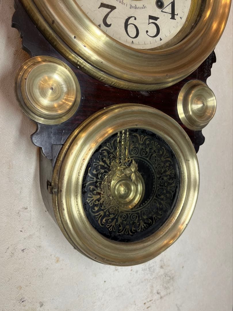 四つ丸　だるま時計　柱時計　古時計　振り子　レトロ　ゼンマイ　ボンボン　精工舎