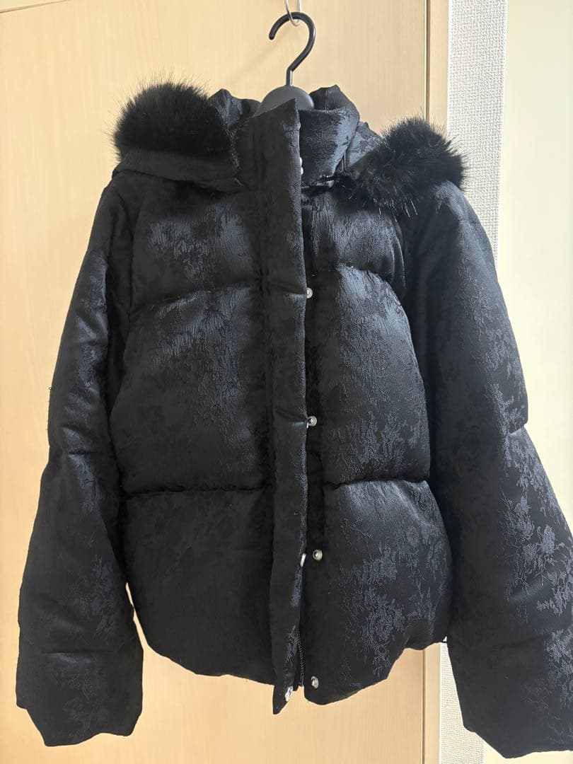 ぴ*様 ロゼミューズ Jaquard mid-length down coat