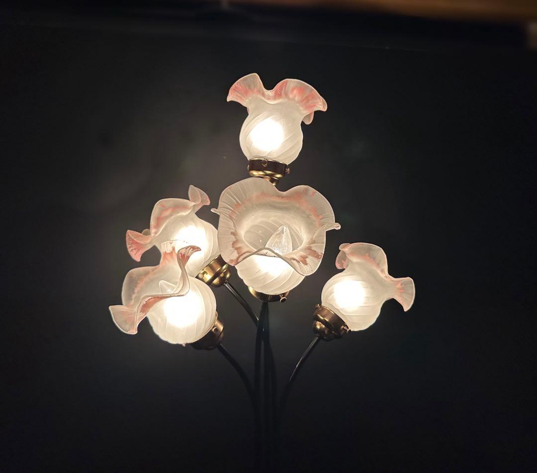 ベネチアンスタイル 5灯 フロアランプ ブラウン色