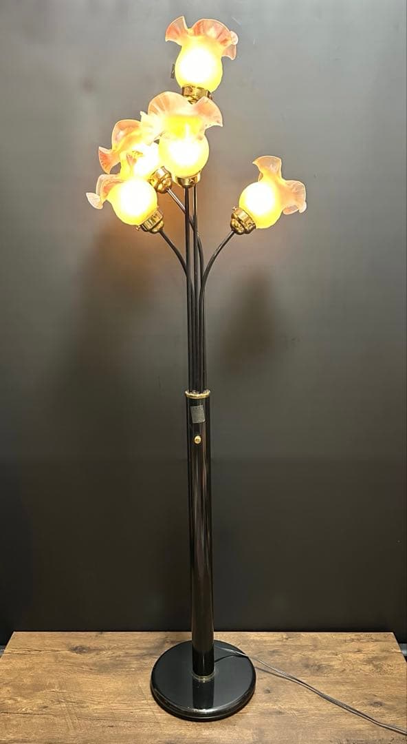 ベネチアンスタイル 5灯 フロアランプ ブラウン色