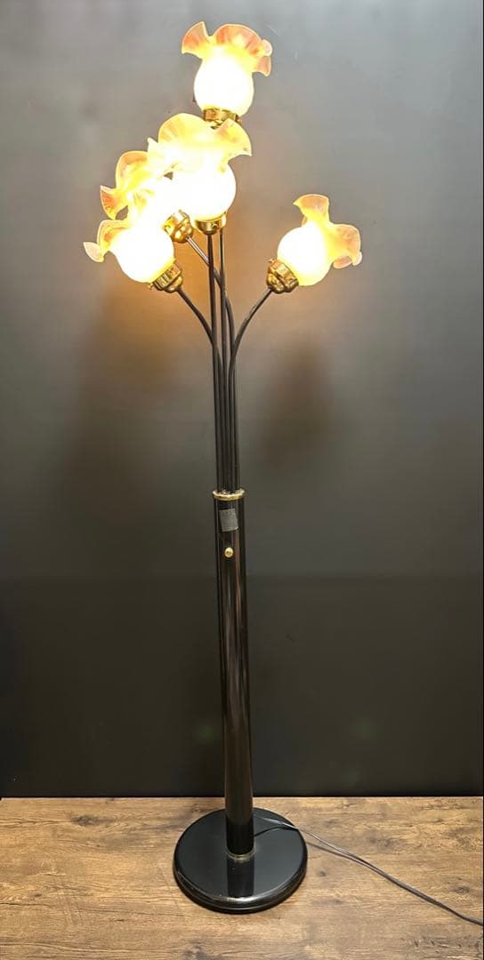 ベネチアンスタイル 5灯 フロアランプ ブラウン色