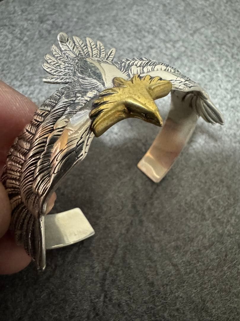 シルバー925素材　イーグルバングル　925 フェザーバングル