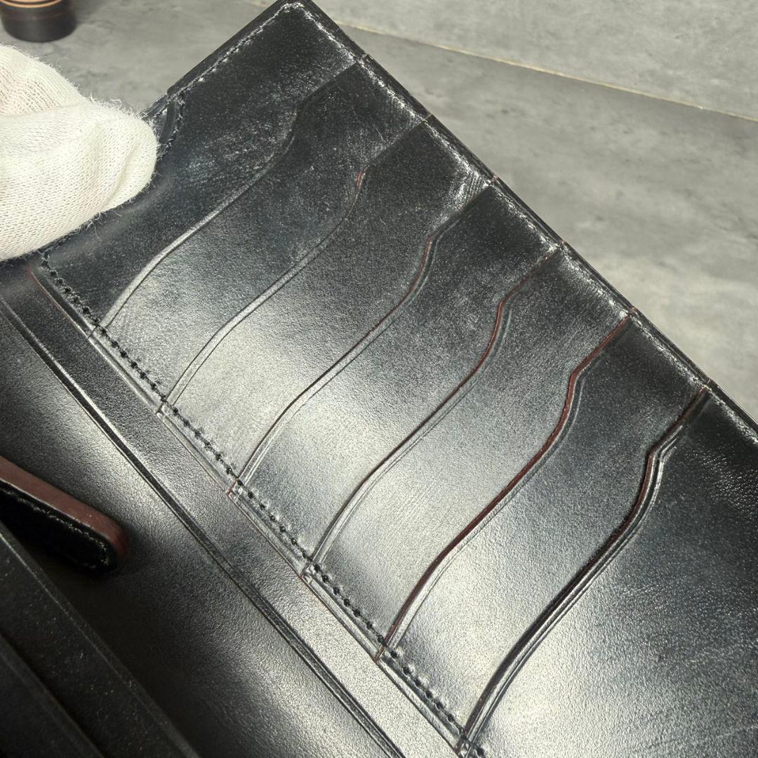 【付属品完備】ガンゾ エイボン ブライドルレザー 長財布 小銭入れ付き ブラック