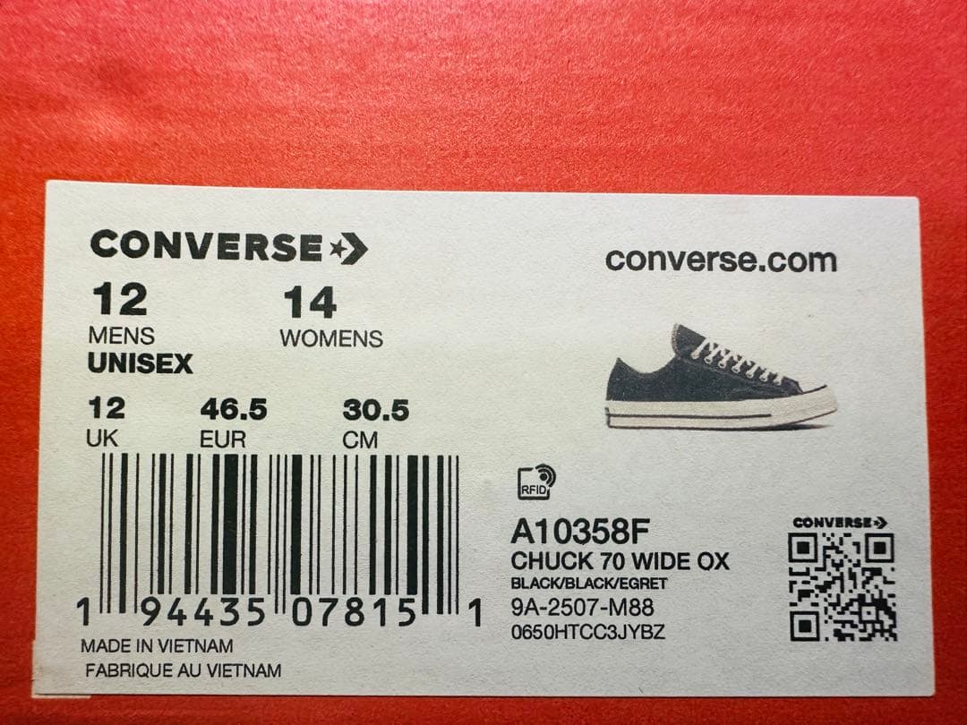 CONVERSE CT70 (WIDE) US12 中古 試着 短時間歩行済