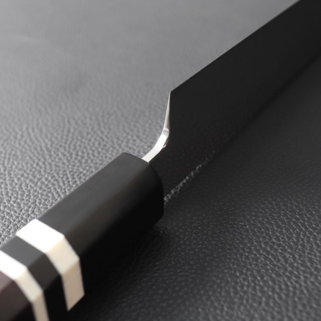 9630marlboro-1188ダマスカス切付包丁尺海流紋黒檀水牛八角柄