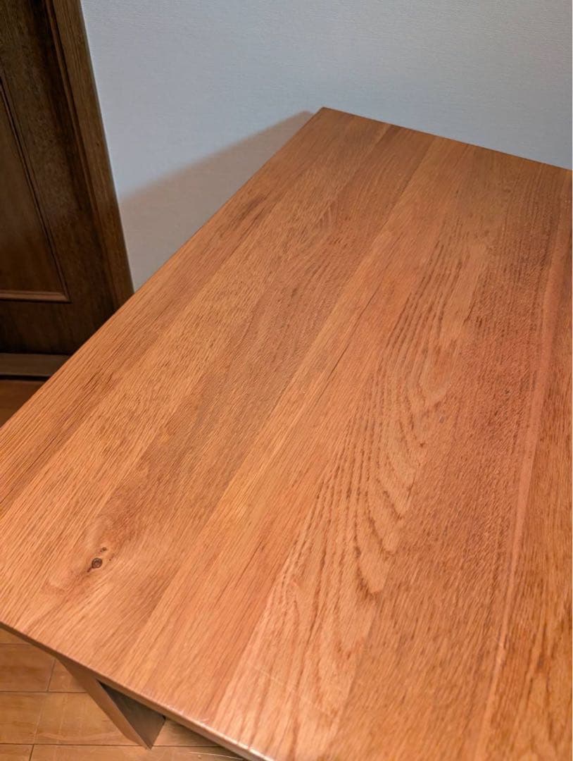 ■送料込■無印良品 正方形 木製デスク 天然木 タモ材 廃盤 机 ダイニング