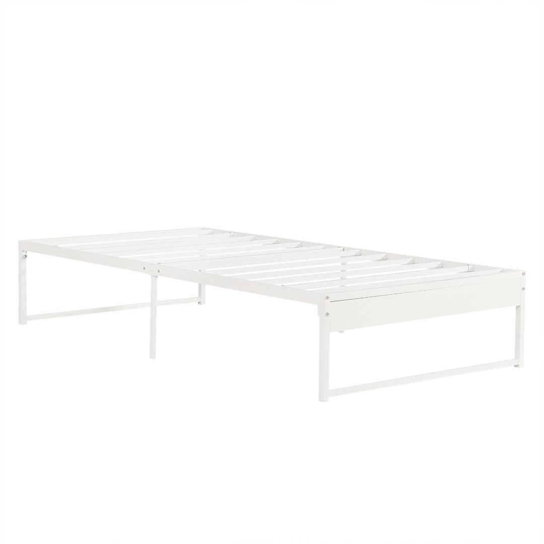 人気再入荷！ベッドフレーム【S・シングル】　シンプル　パイプ＋木　WHITE