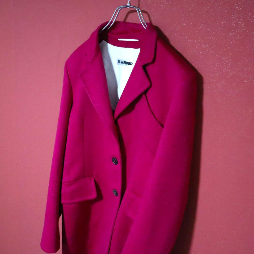 JIL SANDER アンゴラ混 ポケットデザイン 袖スリット チェスターコート