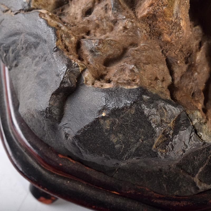 AAA　天然石　岩屋観音　仏像　置物　共箱　題字　清石山人　F　R8553