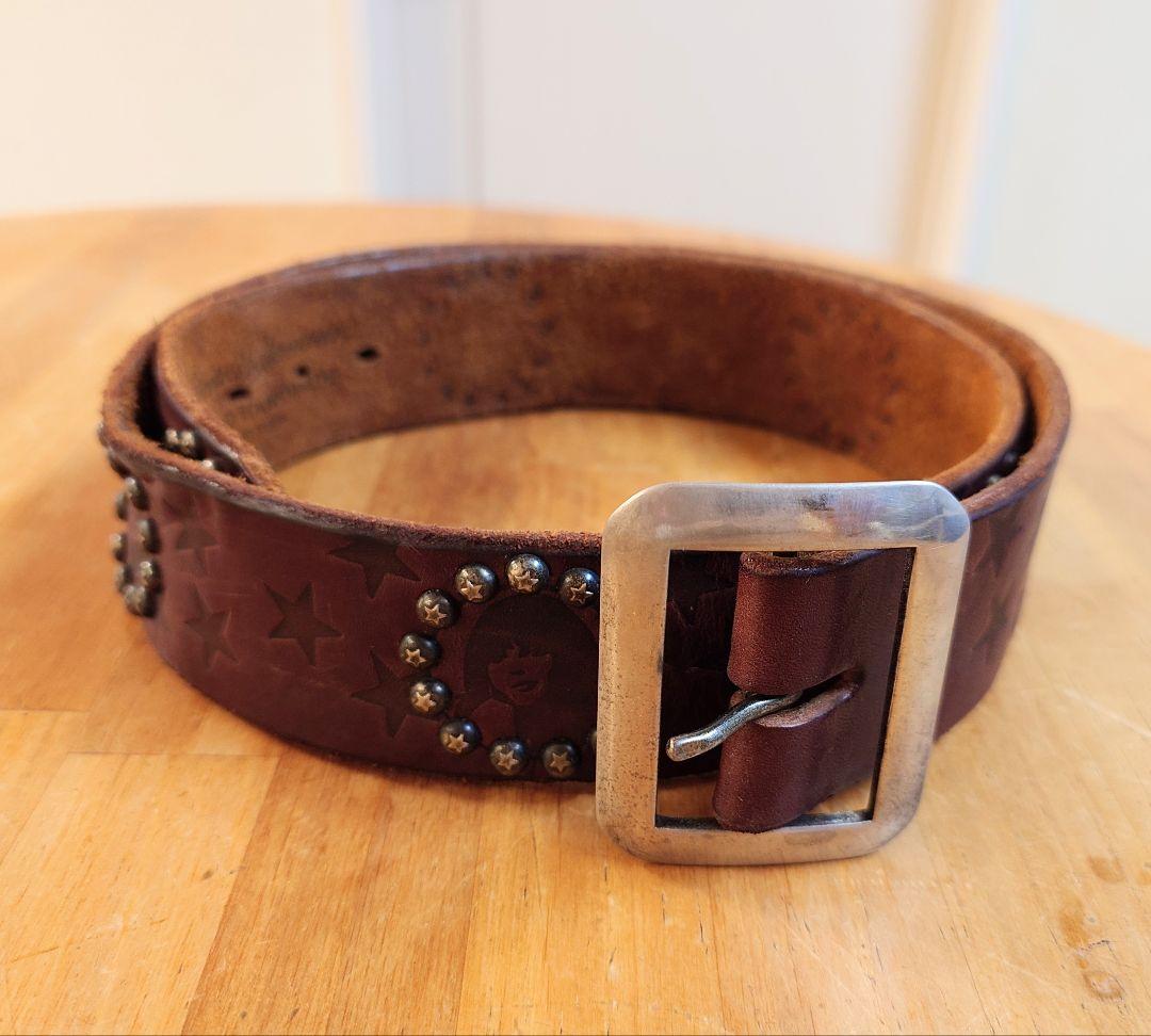 HYSTERIC GLAMOUR スタッズベルトM星レザー