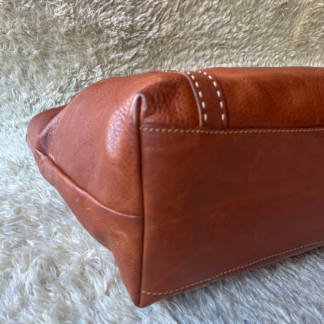 美品　genten ゲンテン　トートバッグ　牛革　工具ロゴ　肩がけ　大容量