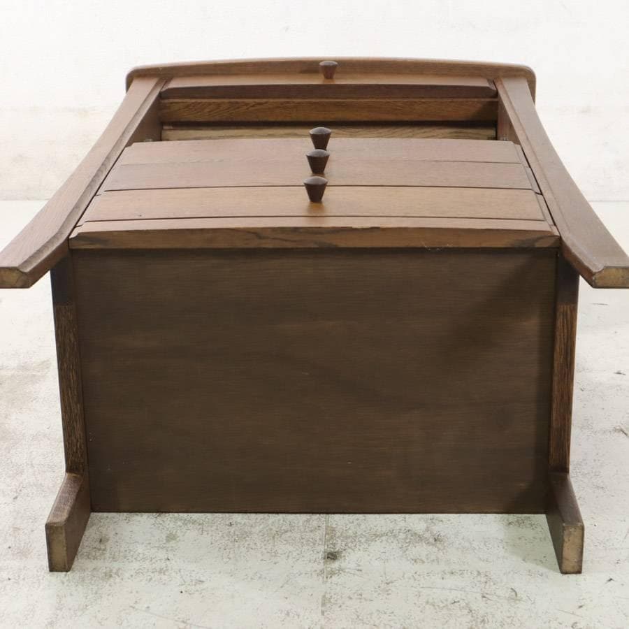 IDC大塚取扱 起立木工 リード ナラ材 サイドテーブル 電話台 FAX台 花台