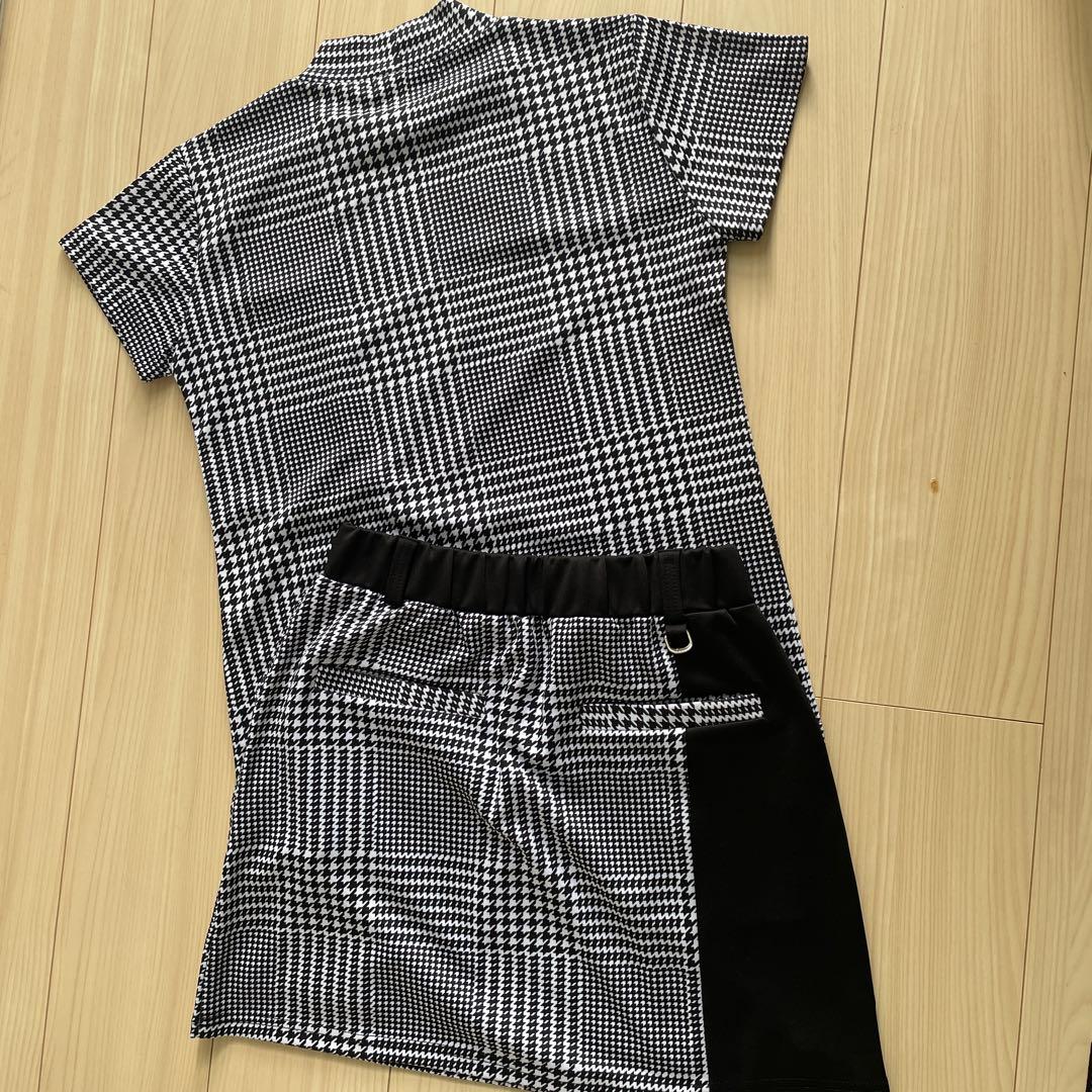 ゴルフレディースウェア　DELSOL チェック柄 セットアップ