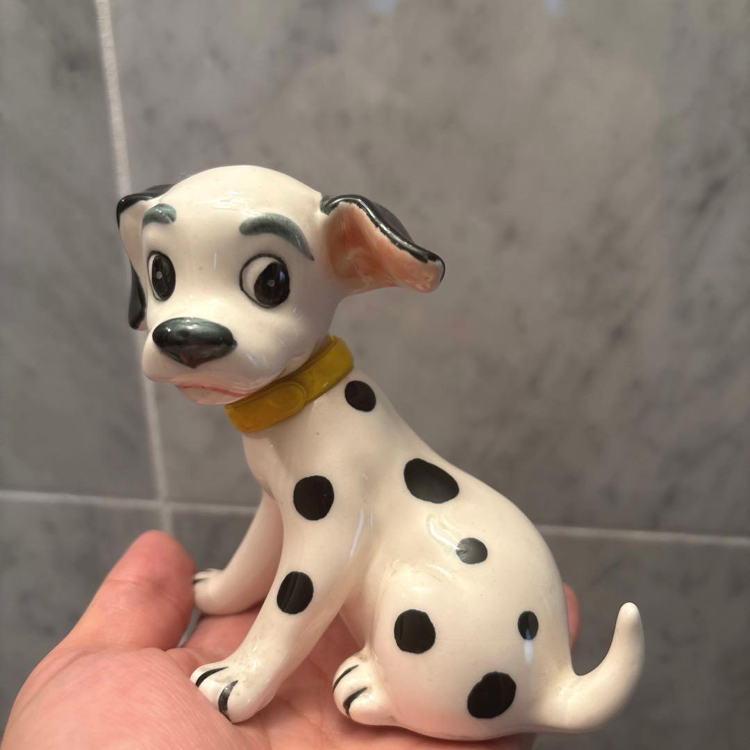 90年代ビンテージ　手描きの瞳が美しい101匹わんちゃんの陶器オブジェ