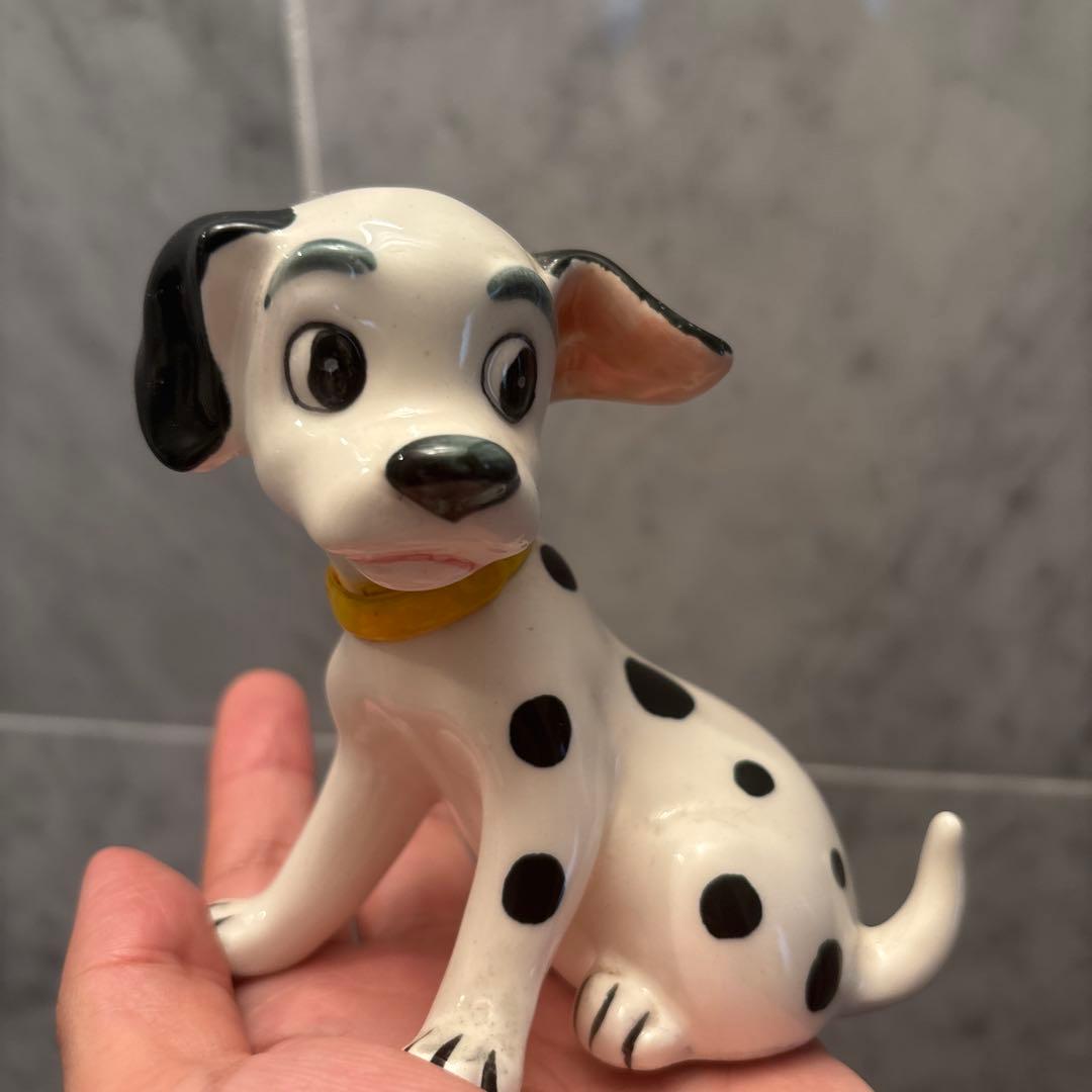 90年代ビンテージ　手描きの瞳が美しい101匹わんちゃんの陶器オブジェ