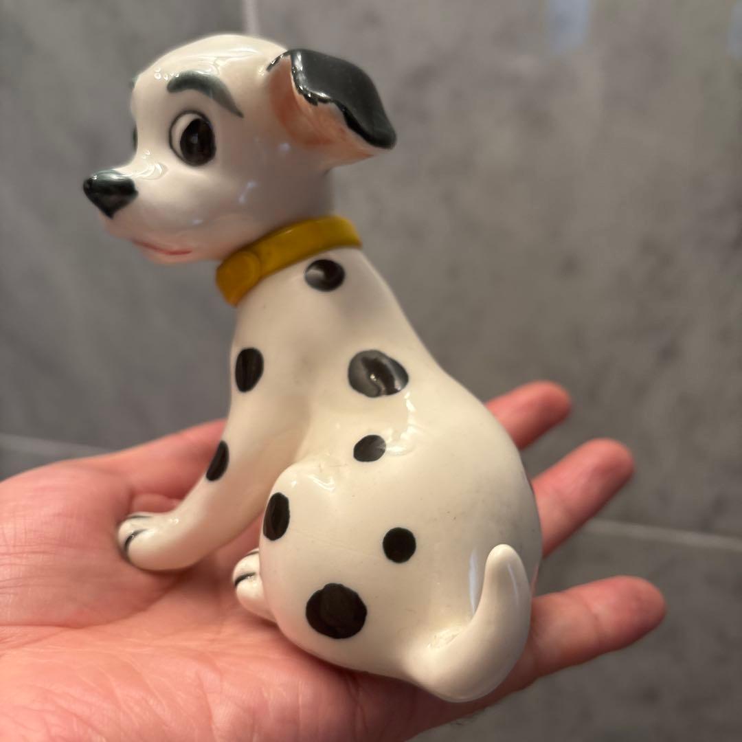 90年代ビンテージ　手描きの瞳が美しい101匹わんちゃんの陶器オブジェ