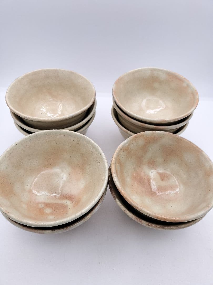 c762 数茶碗 萩 唐泊山 喜村晧司 10客 木箱 茶道具 古物