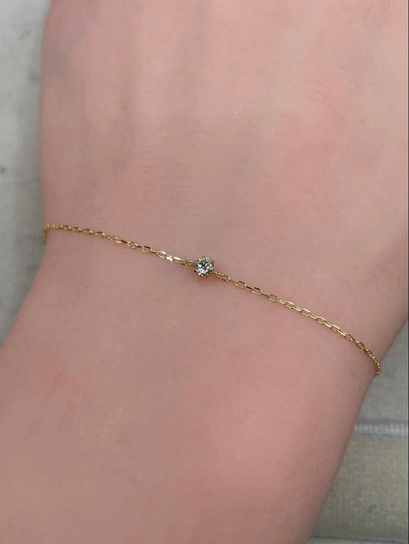 JK185★高級 ダイヤモンド0.08ct K18 ブレスレット