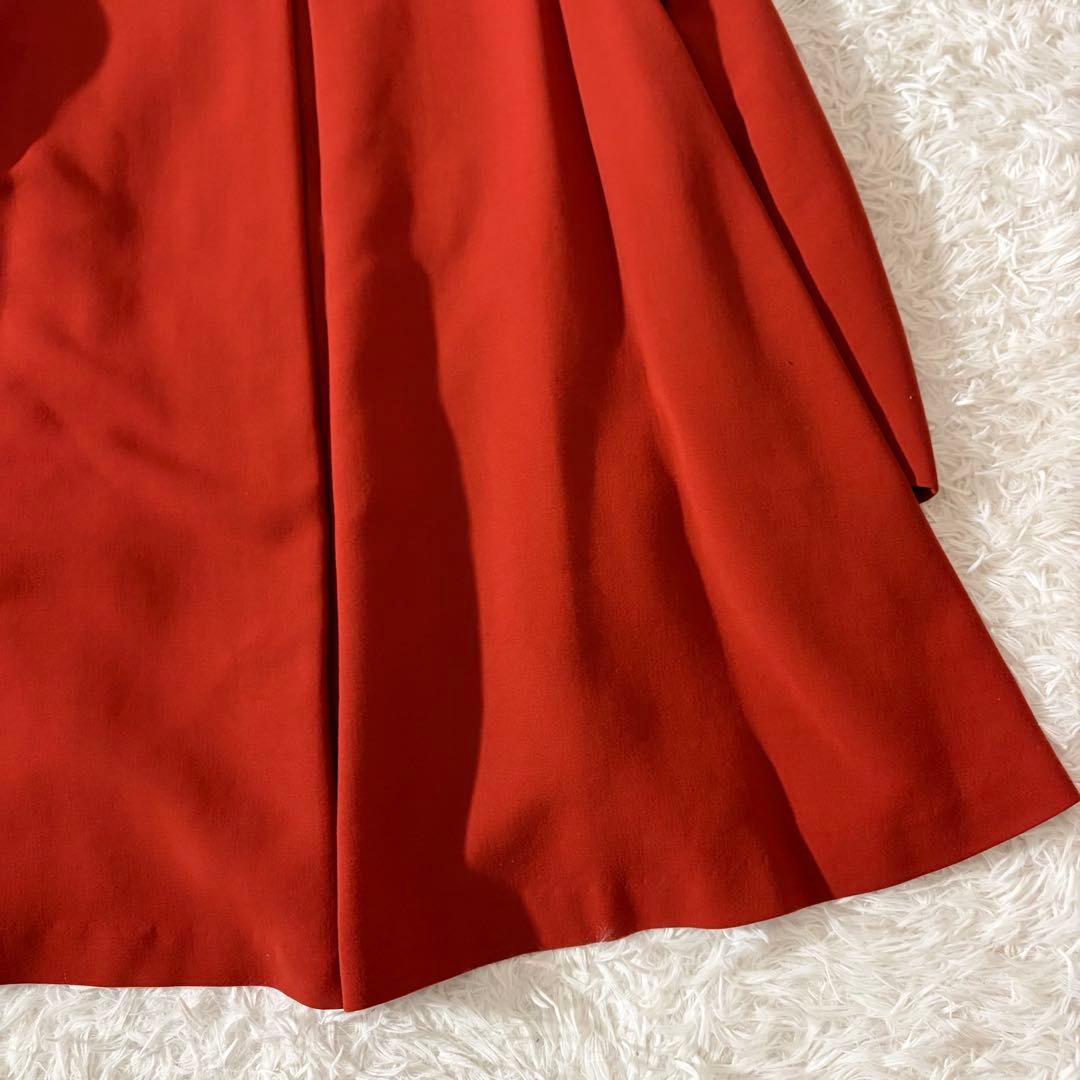 美品 シビラ ノーカラーコート 袖変形 フレア くるみボタン オレンジ