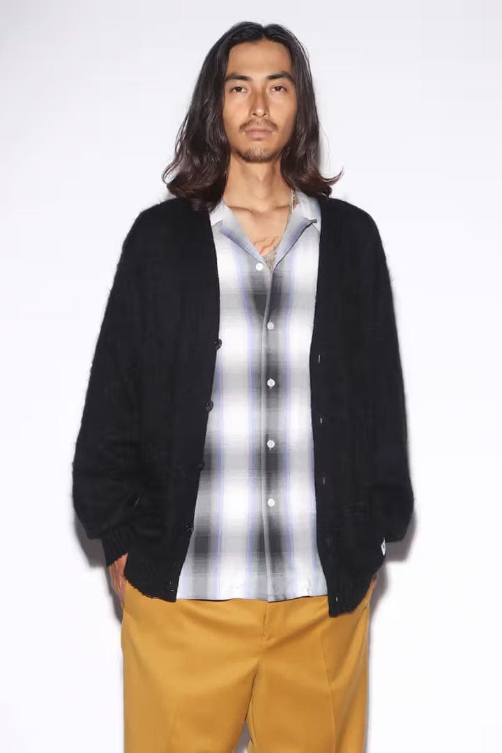 ワコマリア wackomaria モヘヤ カーディガン　黒