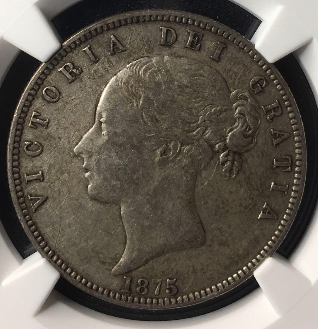 【希少　レア】1875年　イギリス　ヴィクトリア　ハーフクラウン　XF40