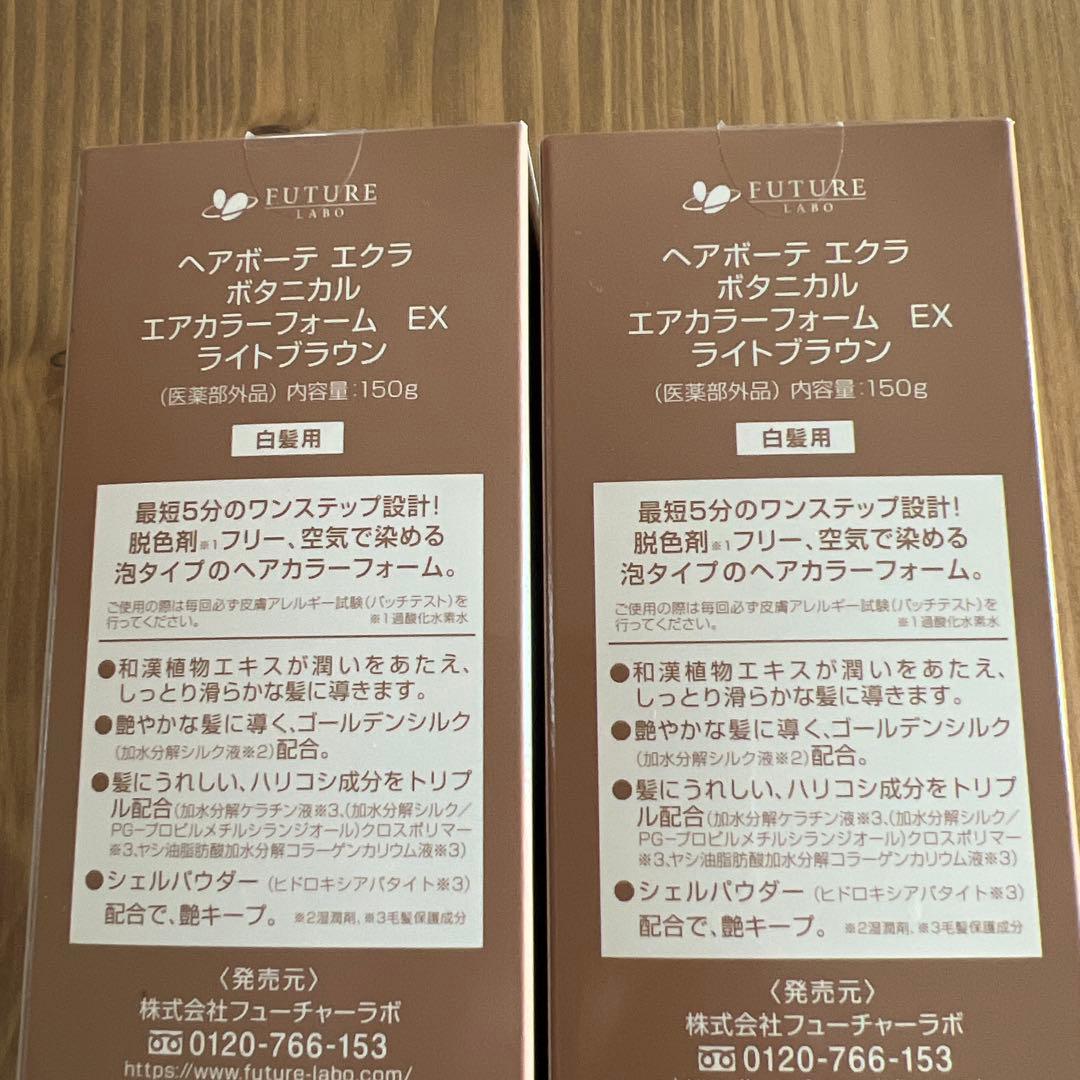 ヘアボーテエクラボタニカルエアカラーフォーム EXライトブラウン 150g 2本