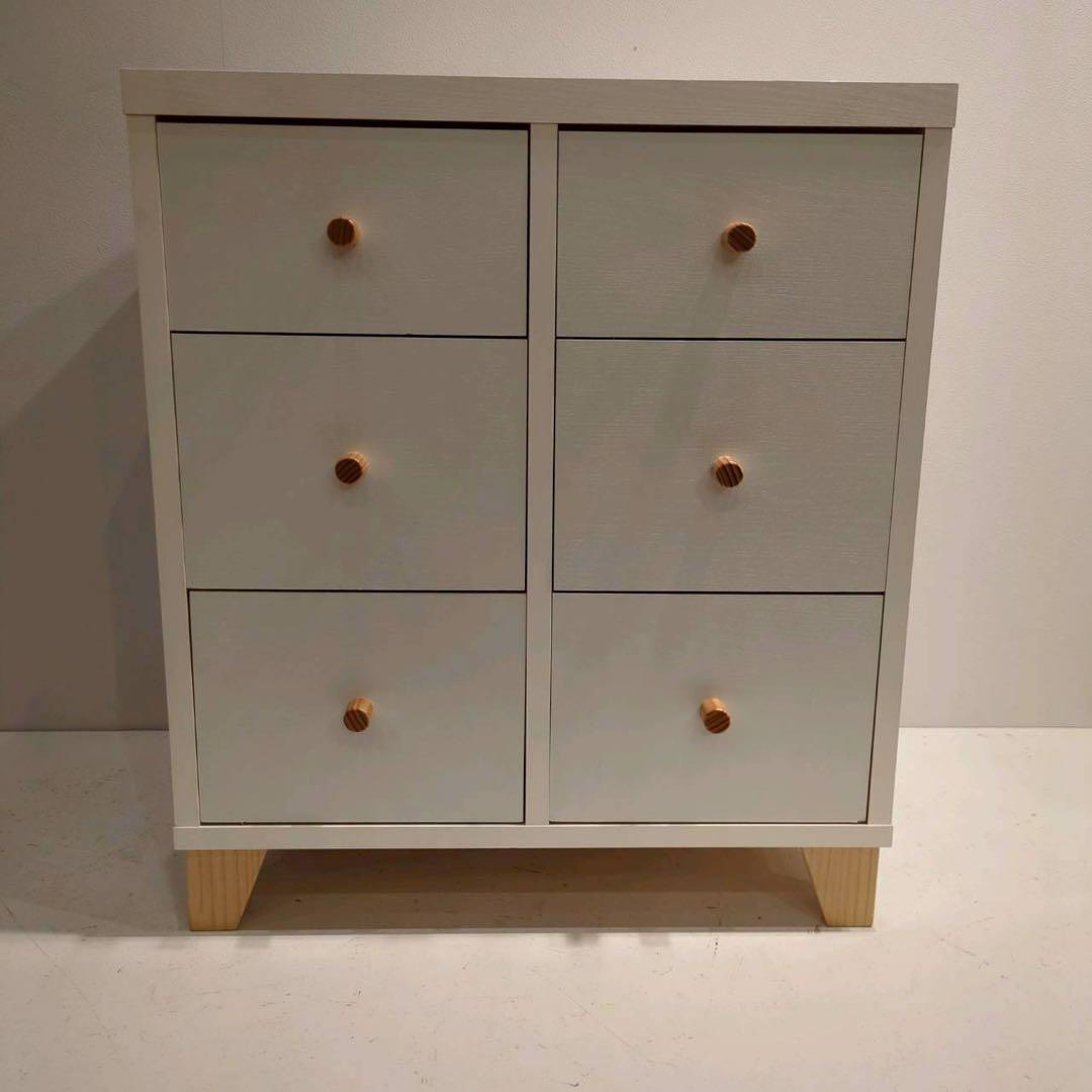 モモナチュラル LOVE CHEST 2列・3段 チェスト キッズ家具