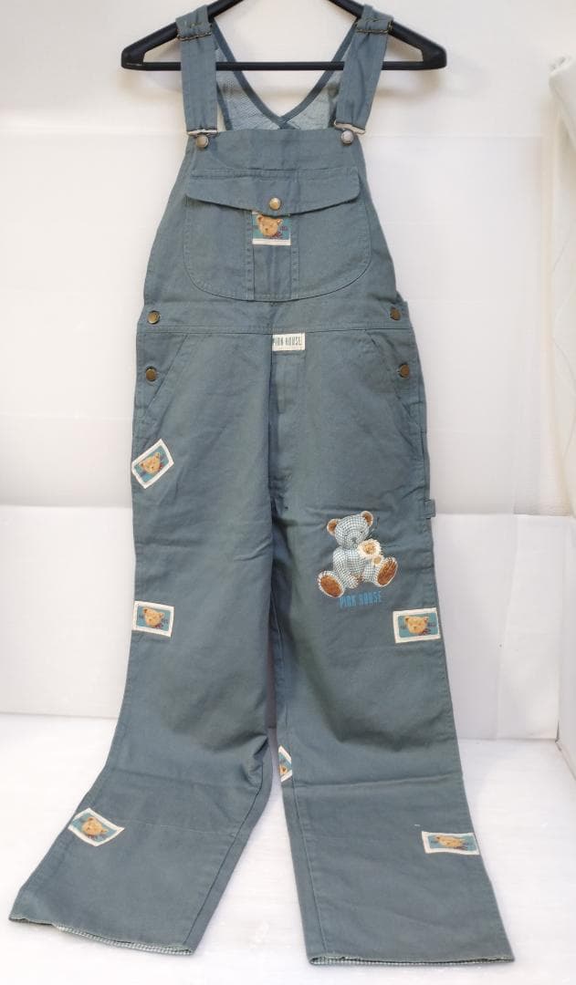 未使用　ピンクハウス くま ベアー　プリント ワッペン オーバーオール　訳あり
