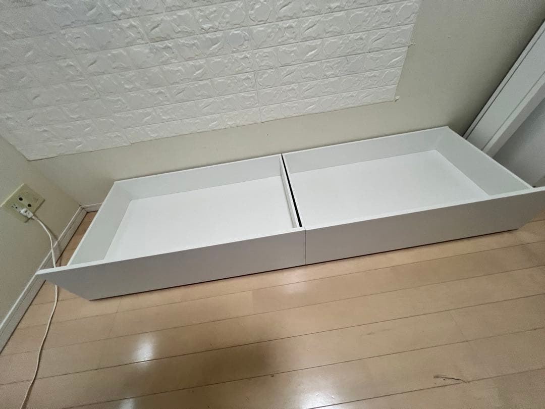 IKEA MALM シングルベッドフレーム 引き出し付き 分解済み すのこ付き