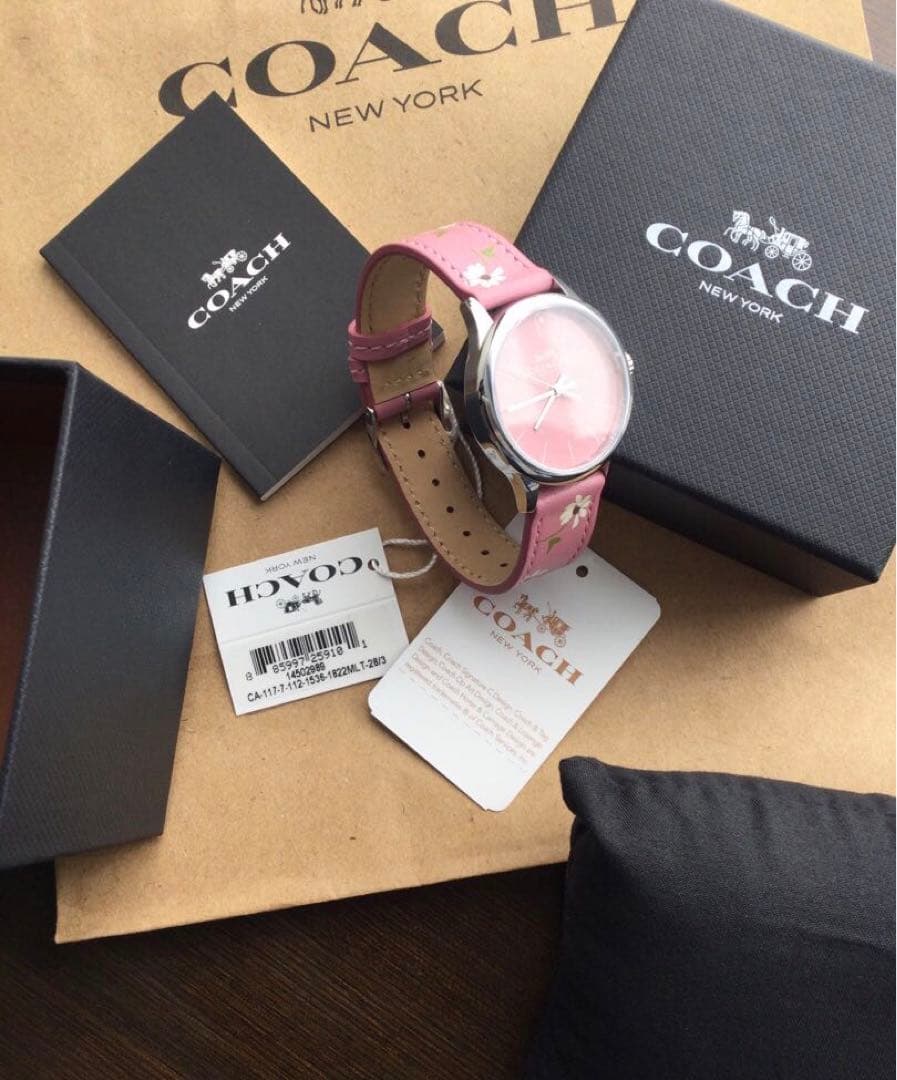 【新品】COACH＊コーチレディース腕時計✳︎フローラル花柄✳︎PINK
