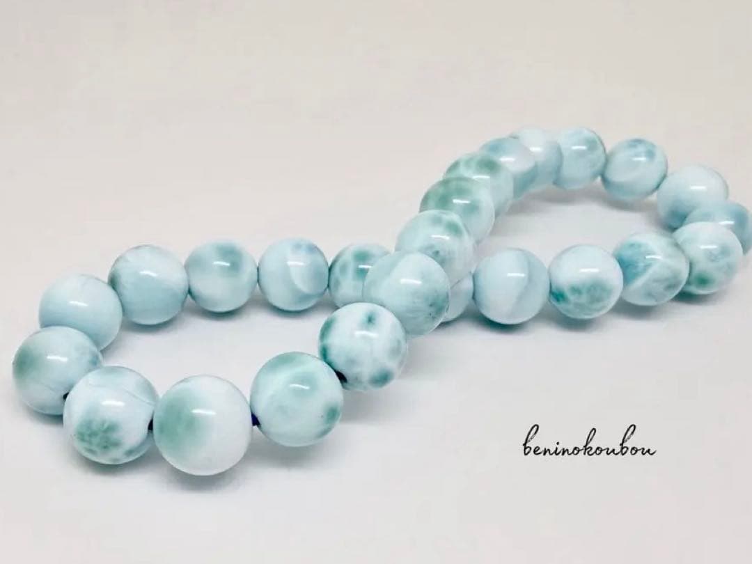 【1点物】波模様が美しい◇カリブ海の宝石 ラリマー ブレスレット 7.5mm